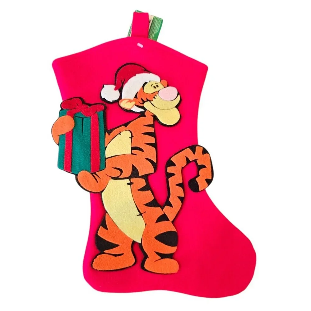 VTG 90s Santa's Best TIGGER 3D Felt Christmas Stocking Red NEW NWT‎ Disney